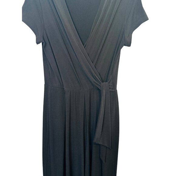 2/$25 Shelby Palmer M Black Wrap Midi Wide Leg Romper - Picture 6 of 12